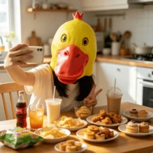 1pc Halloween Latex Animal Head Mask, Funny Goat, Yellow Duck Mask Party Cosplay Prop - Multi-color - View 2
