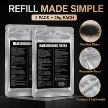 Hair Thickening Fiber Powder Refill 2 Bags 25g*2 Total 50g Multi-Color Options Natural Hair Visual Filling Unisex Hair Filler Powder Waterproof Sweat-Resistant Long-Lasting Non-Fading - Multicolor - View 4