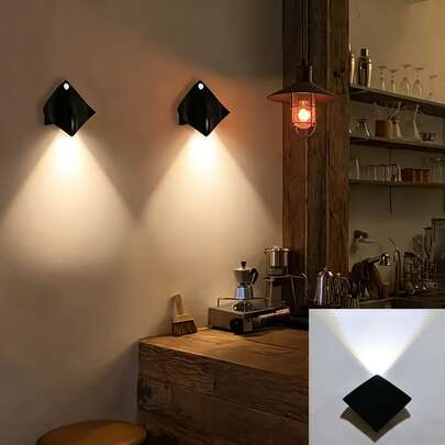 1 pieza/3 piezas Luz de pared con sensor de Body humano, luz de escalera con forma de pez diablo, luz nocturna LED inteligente con sensor, diseño moderno de pez diablo, modos de luz cálida y luz blanca, lámpara de pared magnética, luz nocturna activada por humanos, alimentada por batería (excluyendo batería)