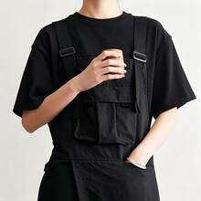 1 chiếc tạp dề công cụ túi lớn chống nước unisex, phong cách tối giản thời trang, phù hợp cho thợ cắt tóc, quán cà phê, dịch vụ ăn uống, sơn vẽ, tiệm làm móng, cửa hàng hoa và bếp gia đình, đồ bảo hộ lao động đa năng - màu đen - Xem 3