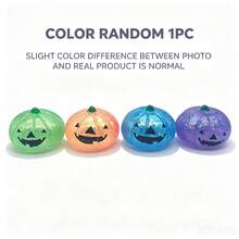 1pc Pumpkin-Shaped Stress Relief Squeeze Toy, Glitter Transparent Fingertip Sensory Toy, Halloween Party Decoration Gift, Children's Christmas Birthday Gift, Random Colors. - Multicolor - View 9