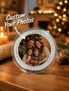 Moeda Comemorativa Personalizável com Foto, Foto Pessoal Personalizável, Moeda Colecionável Decorativa, Design Redondo Elegante, Material Metálico, Adequado para Momentos Comemorativos, Feriados, Aniversários, Casamentos, Presentes de Natal - multicolorido - Visão 6