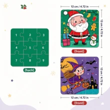 beartale 72件/2套兒童幼兒DIY拼圖，萬聖節聖誕節蒙特梭利遊戲，彩色學前教育玩具，手眼協調與運動技能發展，早期學習活動，兒童生日禮物，返校季、假期、派對、聖誕節 - 彩色 - 查看 11