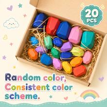 36pcs/20pcs Kids Wooden Balance Stones, 3+ Years, Colorful Rock Stacking Blocks, Mixed Sizes, Montessori Fine Motor Construction Toy, Open-Ended Family Game, Birthday And Eid Gift - Multicolor - View 13
