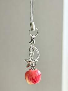 1pc 3D Apple Star Phone Charm, Cute Decor Pendant, Usable As Phone Lanyard And Bag Charm, Versatile Multi-Purpose Accessory - Multicolor - View 5