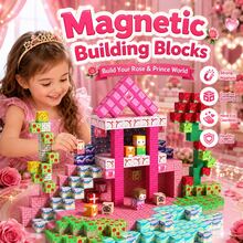 48/100/200/300 piezas Bloques de construcción magnéticos de 2 cm Mundo de minas Ladrillos magnéticos La hermosa historia de amor del príncipe y la rosa bajo el cielo estrellado Serie Cubos de construcción Juguetes educativos STEM Sensoriales 2025 Mejor regalo de Navidad, Halloween, cumpleaños para niños y niñas de 3+ años - Multicolor - Ver 2