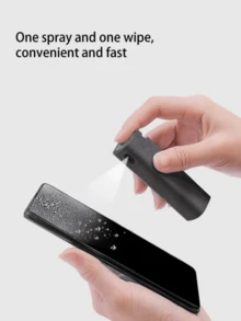 2-In-1 Screen Cleaning Spray Bottle Wipe Disinfection Tool, Portable Multi-Function Screen Spray Cleaning Kit, Suitable For Electronic Products Such As , Phone, Monitor, Car Display, Laptop, Tablet, TV, Etc. (This Product Does Not Include Liquid, Empty Bottle Sold) - A - View 6