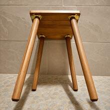 VingeGa Wooden Shower Stool 30 * 30 * 43cm, Solid Wood Square Footstool, Detachable Legs Shoe Bench, Shower Corner Footstool, Solid Wood Plant Stand, Dining Chair, Multi-Functional Bathroom And Bedroom Seating - Square - View 11