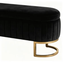 Storage Benches - Black + Metal & Wood + Foam - View 3