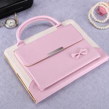 1 buah Casing Pelindung Tablet Kulit PU dengan Pita Merah Muda dan Fungsi Penyangga, Mudah Dibawa, Cocok untuk Melindungi iPad - Berwarna merah muda - View 9