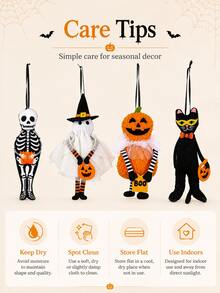 Halloween Creative Ghost Pumpkin Small Hanging Ornament, Halloween Decoration Party Scene Decor, Halloween Doll Hanging Decoration - Multicolor - View 10