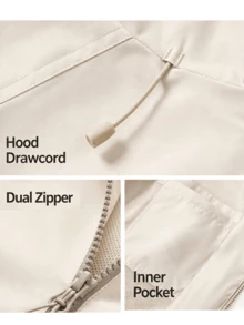 CAMEL CROWN Unisex 3-In-1 Functional Outdoor Hooded Jacket, Waterproof Hiking Coat - Light Khaki - View 3