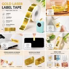 1 Roll 12*40mm Holographic Thermal Label Stickers, 160Pcs/Roll Self‑Adhesive Waterproof Oil‑Resistant Laser Sticker Paper For Phomemo D30 D30S D32 D35 Q30 P11 P12 P15 P50S Label Maker, DIY Logo Name Tag Barcode Storage Marking - Multicolor - View 3