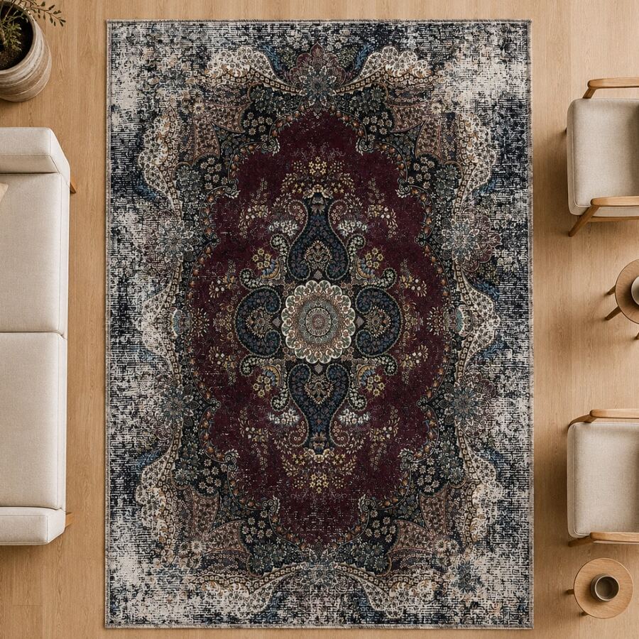 Washable Scandinavian Rugs – Nordic Designs For Modern Homes - Perfect For Living Room, Bedroom, Hallway, Kitchen - Indoor And Outdor Carpet | Non-Slip Backing - Rust Brown - View 1