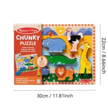Melissa & Doug & Doug Safari Animals,Farm Animals,Vehicles Wooden Chunky Puzzle , Educational Screen Free Activity For Toddler, Preschoolers And Kids Ages 2+ - FSC Certified - Multicolor - View 12
