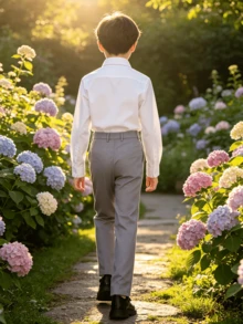 青少年男孩正式西裝長褲 6-16歲，適用於婚禮、學校、生日派對、晚間演出、洗禮及日常穿著 - 淺灰色 - 查看 6