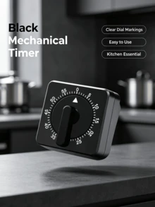 Mechanical Kitchen Timer, Square Countdown Timer, Manual Cooking Timer, 60 Minutes Loud Alarm Reminder, Suitable For Kitchen Baking, Studying And Fitness. Kitchen Cooking Baking, Student Study Timing, Gym Workout Reminder - Multicolor - View 2