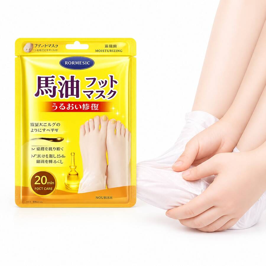 1 buah Masker Kaki Minyak Kuda, Masker Perawatan Kaki Pelembap, Formula Hidrasi dan Menutrisi, Perawatan Kulit Kering dan Kasar, Kaki Halus dan Lembut, Perawatan Pelembap Kaki Harian - Berapa banyak - View 1