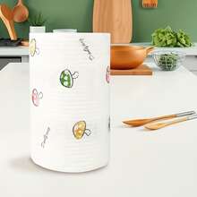 1 Roll 100pcs Printed Disposable Kitchen Cleaning Cloth, Strong Stain Removal Microfiber Kitchen Cloth Roll, Washable Thickened Non-Woven Slouchy Cloth, Oil-Absorbent Water-Absorbent Dual-Use, Stove And Table Cleaning Cloth, Fruit And Vegetable Oil Removal Dish Cloth, Household No-Wash Multi-Functional Cleaning Paper Towel - One Size - View 5