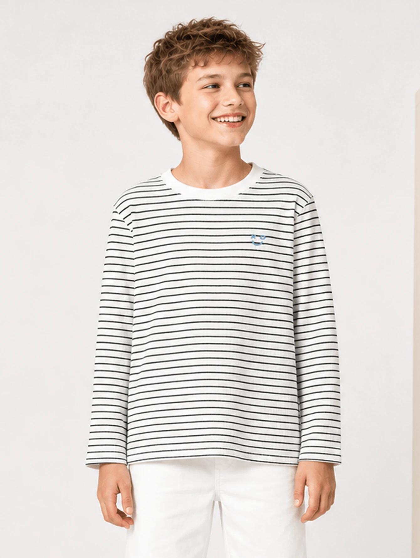 Balabala 2025 New Kids Long Sleeve Thermal Underwear - Unisex Base Layer - White and Black - View 1