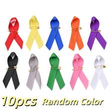10pcs Multi-Color Awareness Ribbon Pins With Safety Pins - Satin Breast Cancer & Cause Support Brooches For Charity Events, Fundraisers & Remembrance Days - Ribbon Pin - View 12