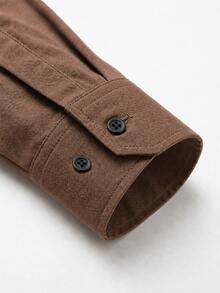 Men's Casual Vintage Western Vacation Shirt - Brown - View 5