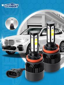 GLANBERT 2pcs/Pack New 4-Sided H4 H7 Car LED Headlight H11 9005 HB3 9006 HB4 H13 LED Headlight Bulbs - White - View 2