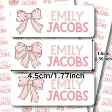 Christmas Gifts/Christmas Classroom Decor/Back To School/Party Decorations 45/60/120/240/360/480pcs Premium Transparent Name Stickers - Customizable PET Labels For School Supplies, Office Decor And Personalized Organization, Office Decor Stickers | Customizable Sticker Labels, Water Bottle Stickers - Bow Sticker Style - View 7