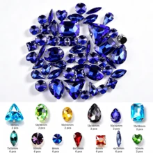 50pcs/Bag Mixed Color Glitter Glass Crystal Rhinestones, Silver Metal Flat Back, Hand-Sewn Rhinestones, Suitable For Flat Back Handmade Gemstones, DIY Accessories, Used For Decorating Clothes, Dresses, Bags, Shoes, Brooches, Earrings, Handmade Crafts - Multicolor - View 27
