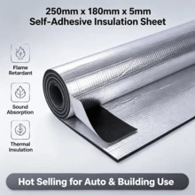 High-Temperature Flame Retardant Aluminum Foil Insulation Material - Self-Adhesive, Suitable For Factory And Garage Roofs, Car Soundproofing Pads, Sound-Absorbing And Heat-Insulating Materials, Foam Insulation And Soundproofing Materials, Car Accessories - A - View 5