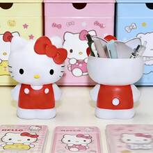 SANRIO New Pen Holder, Cute Cartoon Desktop Storage Box, Adorable Cat Design, Multi-Functional Pen Organizer, Can Hold Ballpoint Pens, Markers And Various Drawing Pens, Suitable For Office Desk, Study Desk Organization, Perfect For Stationery, Office, School, Home Use, Ideal Gift For Female Friends - A - View 3