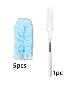 1pc Disposable Multi-Function 360° Double-Sided Electrostatic Dusting Duster, Telescopic Cleaning Bubble Dusting Duster - Pink - View 7
