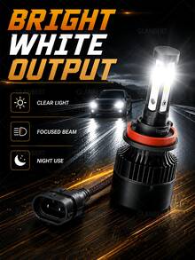 GLANBERT 2pcs/Pack New 4-Sided H4 H7 Car LED Headlight H11 9005 HB3 9006 HB4 H13 LED Headlight Bulbs - White - View 8