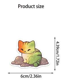 50pcs Funny Cat Stickers For Laptop, Skateboard And Diy Decoration - Starry Sky Cat Sticker - View 2