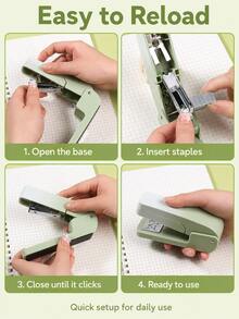 Gradient Color Rotating Stapler, Portable Mini Stapler, Can Staple 20 Sheets Of Paper At Once, Cute Gradient Color Office And School Binding Supplies, Suitable For 24/6 And 26/6 Staples - Multiple Styles - View 5