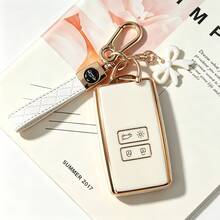 Suitable For Renault Koleos/Kadjar Smart Remote Key, Car Logo Rope Bow Pendant Style, Highly Attractive Full Coverage Electroplated Key Cover, Anti-Slip Comfortable Touch, Daily Travel Anti-Drop Anti-Dust All-Around Protection Key Shell, Bow, Key Cover, Car Accessories, Machine Parts - A - View 6