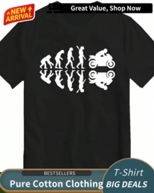Evolution Of Motorbike T-Shirt Biker Bike Rider Racer  Gift T Shirt Racing Gift Present Idea Top Dad Top Tee Reflection - 黑色 - 查看 1