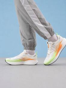 XTEP Feisu 5.0 New Grip Wear-Resistant Lightweight Breathable Sports Shoes Men's Running Shoes - Canvas White/Orange Green - View 3