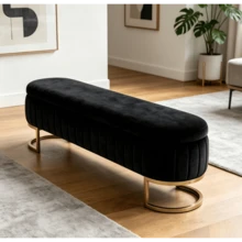 Storage Benches - Black + Metal & Wood + Foam - View 2