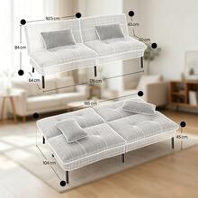 Komfortables 2-Sitzer-Sofa,Cabriolet-Sofa,Schlafzimmer-Sofa,Schlafsofa - 淺灰色 - 查看 6