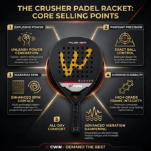 Full Carbon Fiber Plate Tennis Racket With Matching Storage Bag, High Rigidity Shock-Absorbing Handle, Stable Ball Control Lightweight Beach Tennis Racket, Suitable For Intermediate To Advanced Players - Multicolor - View 6