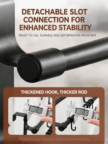 1pc 36cm/14.17in Double Bar Towel Rack, No-Drill Cabinet Door Hanging Rack, Easily Hangs On Cabinet Doors, Double Bar Design Can Simultaneously Store Kitchen Towels, Rags, Spatulas, Spoons, Brushes And Other Common Items, Sturdy And Durable Structure, Rust-Proof And Moisture-Proof, Suitable For Kitchen, Bathroom, Storage Room And Other Multiple Scenarios. Kitchen Storage Rack, Kitchen Supplies, Storage Rack, Hanging Rack, Kitchen Tools, Kitchen Organization Tools, Kitchen Gadgets - Multicolor - View 7