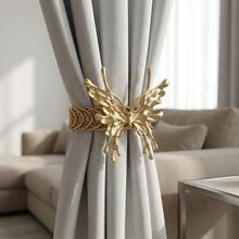 1pc Luxury Gold 3D Butterfly Curtain Tieback, Elastic Decorative Curtain Buckle, Elegant No-Drill Curtain Holder, Suitable For Living Room, Bedroom, Home Interior Decor, Daily Use - Butterfly Style - View 7