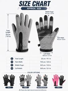 Touchscreen Compatible Warm Lightweight Windproof Outdoor Gloves, Suitable For Running, Cycling, Driving And Hiking Sports Gear, Unisex Autumn/Winter Style - Multicolor - View 11