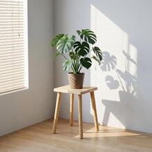 VingeGa Wooden Shower Stool 30 * 30 * 43cm, Solid Wood Square Footstool, Detachable Legs Shoe Bench, Shower Corner Footstool, Solid Wood Plant Stand, Dining Chair, Multi-Functional Bathroom And Bedroom Seating - Square - View 3