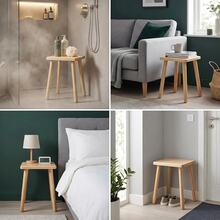 VingeGa Wooden Shower Stool 30 * 30 * 43cm, Solid Wood Square Footstool, Detachable Legs Shoe Bench, Shower Corner Footstool, Solid Wood Plant Stand, Dining Chair, Multi-Functional Bathroom And Bedroom Seating - Square - View 6