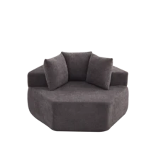 Swivel Chair - 灰色 + 雪尼爾 + 泡棉 + 彈簧 + 現代風格 + 單人座椅 - 查看 6