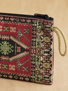 XD復古西部刺繡手工兒童小錢包，金線壓紋女童零錢包，多層隔層設計，適合阿拉伯女孩節日禮物 - 彩色 - 查看 5