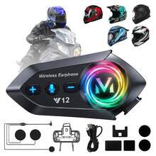 Y12 Bluetooth Motorcycle Helmet Intercom System Integrated Headset With Microphone Black - Y12 - View 2