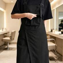 1 chiếc tạp dề công cụ túi lớn chống nước unisex, phong cách tối giản thời trang, phù hợp cho thợ cắt tóc, quán cà phê, dịch vụ ăn uống, sơn vẽ, tiệm làm móng, cửa hàng hoa và bếp gia đình, đồ bảo hộ lao động đa năng - màu đen - Xem 2